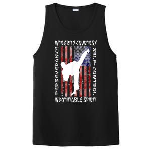 Taekwondo TKD 5 Tenets Taekwondo Martial Arts Kick White PosiCharge Competitor Tank