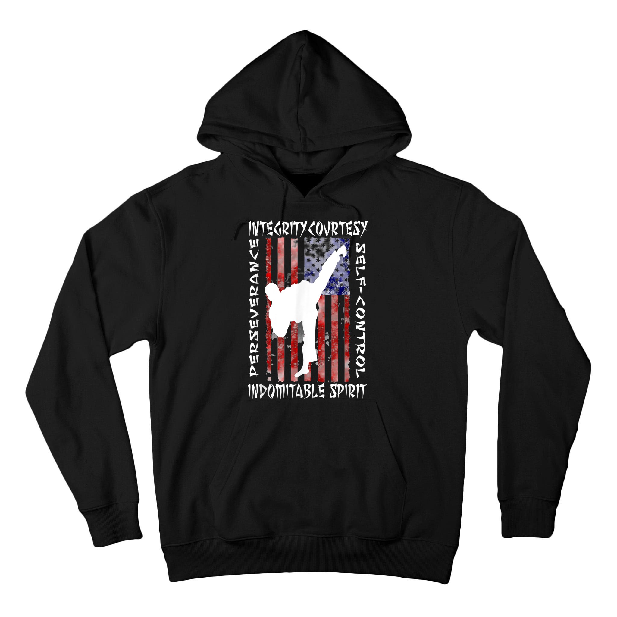 Taekwondo TKD 5 Tenets Taekwondo Martial Arts Kick White Tall Hoodie