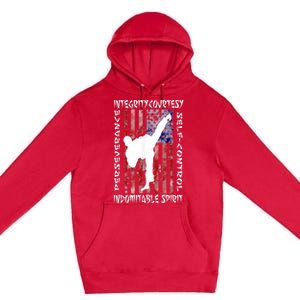 Taekwondo TKD 5 Tenets Taekwondo Martial Arts Kick White Premium Pullover Hoodie