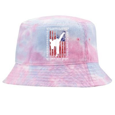 Taekwondo TKD 5 Tenets Taekwondo Martial Arts Kick White Tie-Dyed Bucket Hat