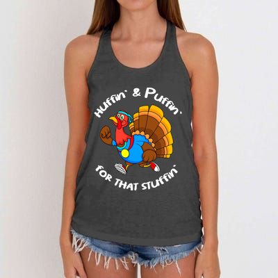 Turkey Trot 5k Funny Thanksgiving Day Race Women's Knotted Racerback Tank