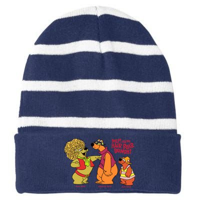 Tribute To 70s &Quot;Help! ... It&X27;S The Hair Bear Bunch!&Quot; Cartoon Serie Striped Beanie with Solid Band