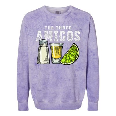 The Three Amigos Lime Salt Tequila Colorblast Crewneck Sweatshirt