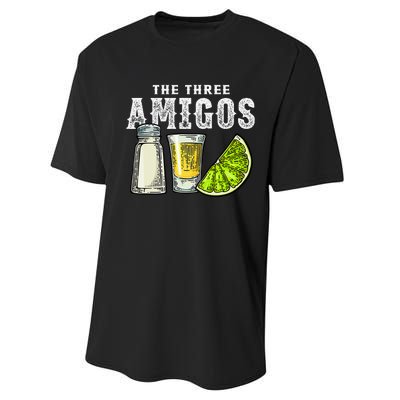 The Three Amigos Lime Salt Tequila Performance Sprint T-Shirt