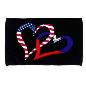 Taiwan Taiwanese Americans Usa Flag Colors Heart Love Gift Microfiber Hand Towel