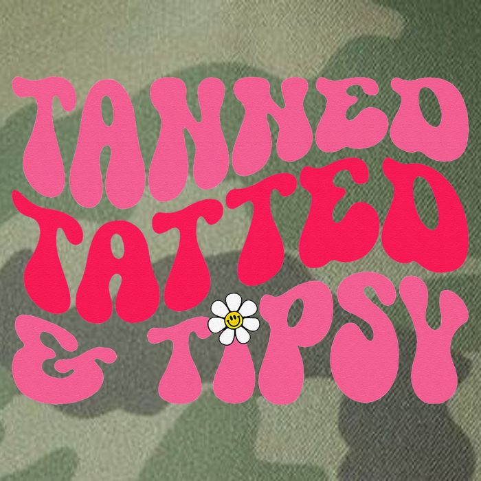 Tanned Tatted and Tipsy Groovy Retro Floral Vibes Summer Legacy Tie Dye Trucker Hat