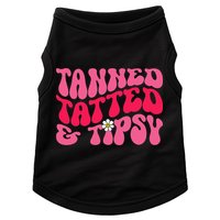 Tanned Tatted and Tipsy Groovy Retro Floral Vibes Summer Doggie Tank