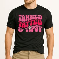 Tanned Tatted and Tipsy Groovy Retro Floral Vibes Summer Performance Shirt