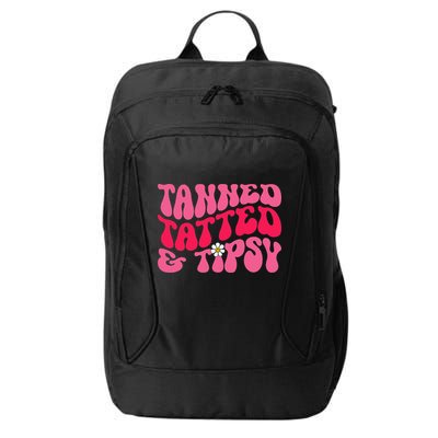 Tanned Tatted and Tipsy Groovy Retro Floral Vibes Summer City Backpack