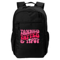 Tanned Tatted and Tipsy Groovy Retro Floral Vibes Summer Backpack