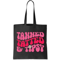 Tanned Tatted and Tipsy Groovy Retro Floral Vibes Summer Bag