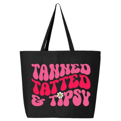 Tanned Tatted and Tipsy Groovy Retro Floral Vibes Summer 25L Jumbo Tote