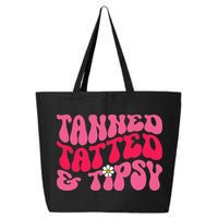 Tanned Tatted and Tipsy Groovy Retro Floral Vibes Summer 25L Jumbo Tote