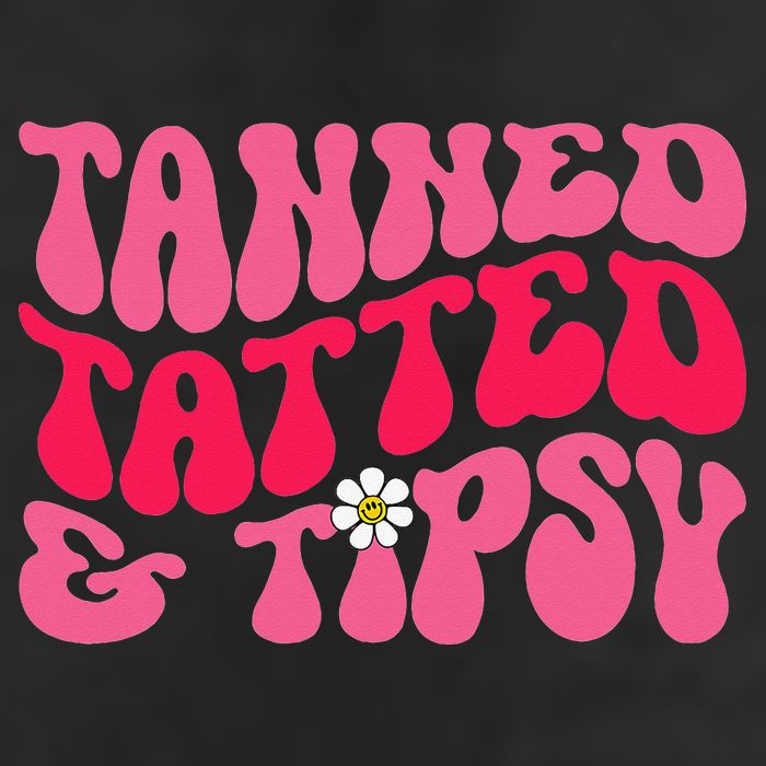 Tanned Tatted and Tipsy Groovy Retro Floral Vibes Summer Hat