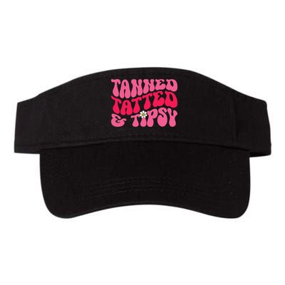 Tanned Tatted and Tipsy Groovy Retro Floral Vibes Summer Visor