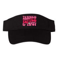 Tanned Tatted and Tipsy Groovy Retro Floral Vibes Summer Visor