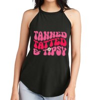 Tanned Tatted and Tipsy Groovy Retro Floral Vibes Summer Women's Perfect Tri Rocker Tank