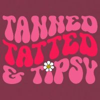 Tanned Tatted and Tipsy Groovy Retro Floral Vibes Summer 16oz Travel Tumbler