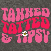 Tanned Tatted and Tipsy Groovy Retro Floral Vibes Summer Cotton Canvas Backpack