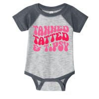 Tanned Tatted and Tipsy Groovy Retro Floral Vibes Summer Infant Baby Jersey Bodysuit