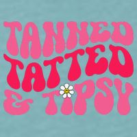 Tanned Tatted and Tipsy Groovy Retro Floral Vibes Summer Sueded Cloud Jersey T-Shirt