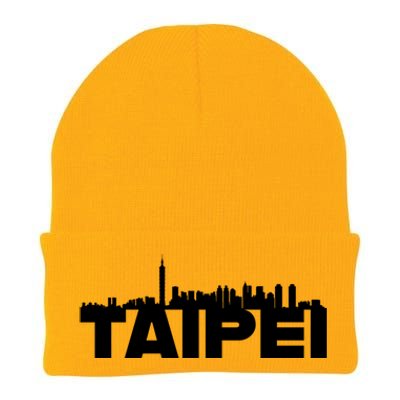 Taipei Taiwan Asia City Skyline Silhouette Outline Sketch Cute Gift Knit Cap Winter Beanie