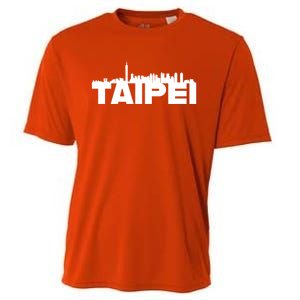 Taipei Taiwan Asia City Skyline Silhouette Outline Sketch Cute Gift Cooling Performance Crew T-Shirt