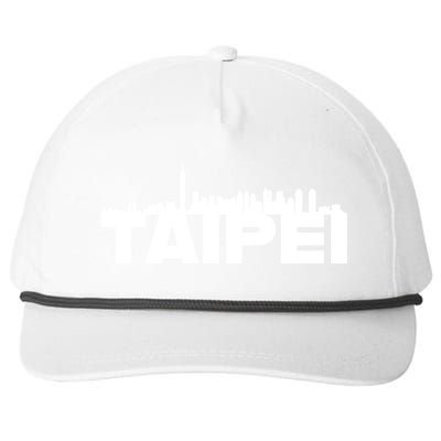 Taipei Taiwan Asia City Skyline Silhouette Outline Sketch Cute Gift Snapback Five-Panel Rope Hat