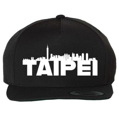 Taipei Taiwan Asia City Skyline Silhouette Outline Sketch Cute Gift Wool Snapback Cap