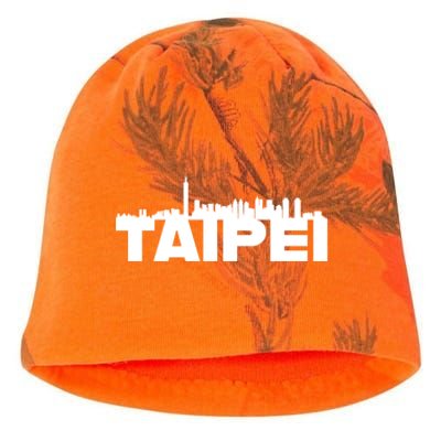 Taipei Taiwan Asia City Skyline Silhouette Outline Sketch Cute Gift Kati - Camo Knit Beanie