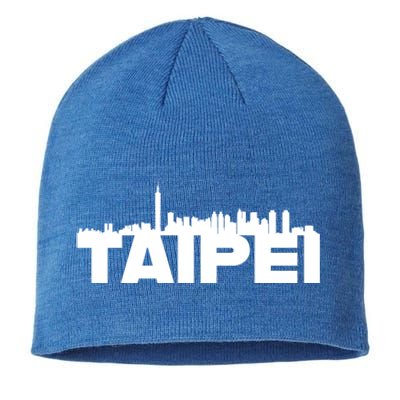 Taipei Taiwan Asia City Skyline Silhouette Outline Sketch Cute Gift Sustainable Beanie