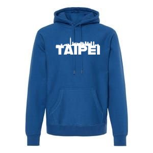 Taipei Taiwan Asia City Skyline Silhouette Outline Sketch Cute Gift Premium Hoodie