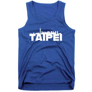 Taipei Taiwan Asia City Skyline Silhouette Outline Sketch Cute Gift Tank Top