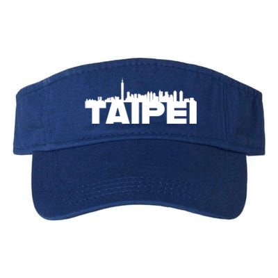 Taipei Taiwan Asia City Skyline Silhouette Outline Sketch Cute Gift Valucap Bio-Washed Visor