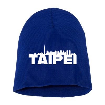 Taipei Taiwan Asia City Skyline Silhouette Outline Sketch Cute Gift Short Acrylic Beanie