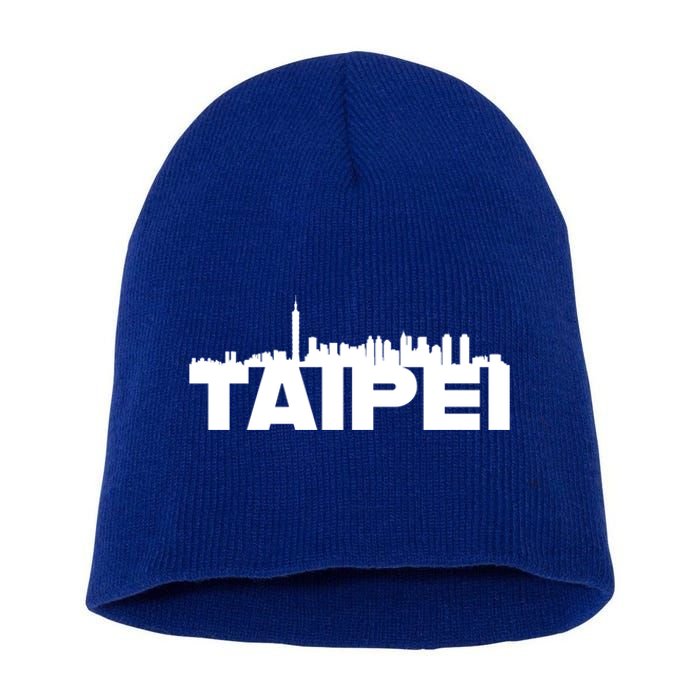 Taipei Taiwan Asia City Skyline Silhouette Outline Sketch Cute Gift Short Acrylic Beanie