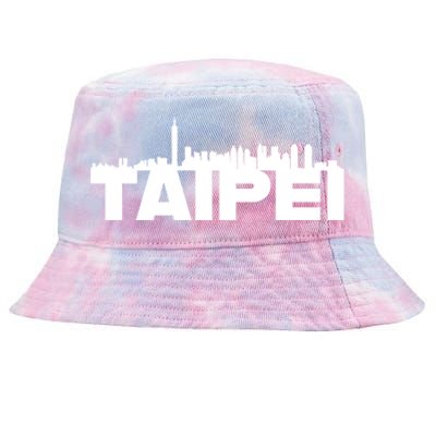 Taipei Taiwan Asia City Skyline Silhouette Outline Sketch Cute Gift Tie-Dyed Bucket Hat