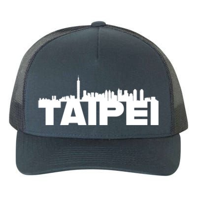 Taipei Taiwan Asia City Skyline Silhouette Outline Sketch Cute Gift Yupoong Adult 5-Panel Trucker Hat