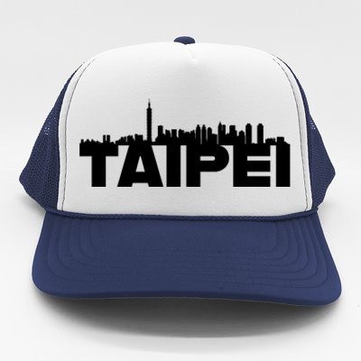 Taipei Taiwan Asia City Skyline Silhouette Outline Sketch Cute Gift Trucker Hat