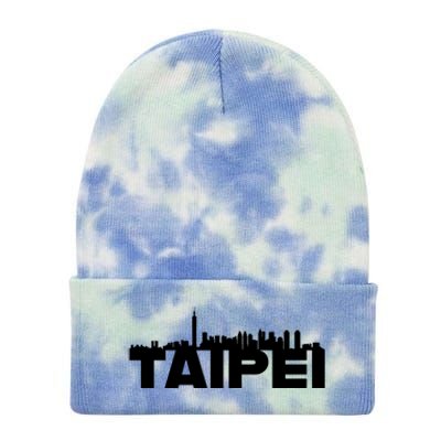 Taipei Taiwan Asia City Skyline Silhouette Outline Sketch Cute Gift Tie Dye 12in Knit Beanie