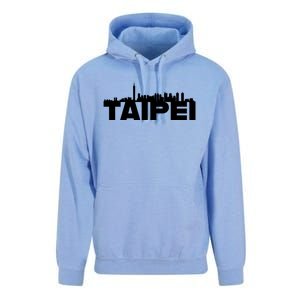 Taipei Taiwan Asia City Skyline Silhouette Outline Sketch Cute Gift Unisex Surf Hoodie