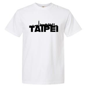 Taipei Taiwan Asia City Skyline Silhouette Outline Sketch Cute Gift Garment-Dyed Heavyweight T-Shirt