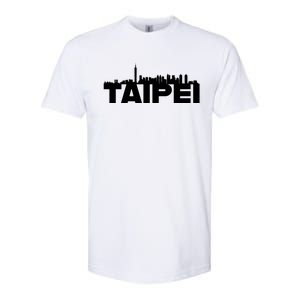 Taipei Taiwan Asia City Skyline Silhouette Outline Sketch Cute Gift Softstyle CVC T-Shirt