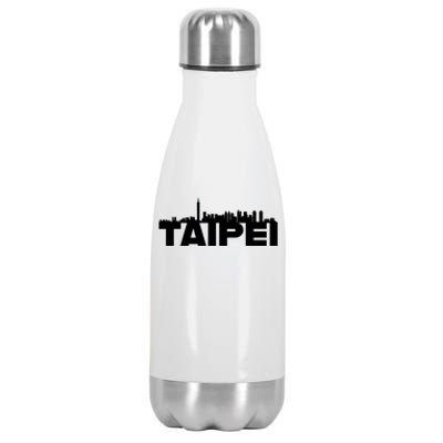 Taipei Taiwan Asia City Skyline Silhouette Outline Sketch Cute Gift Stainless Steel Insulated Water Bottle