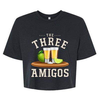 The Three Amigos Lime Salt Tequila Funny Cinco De Mayo Gifts Bella+Canvas Jersey Crop Tee