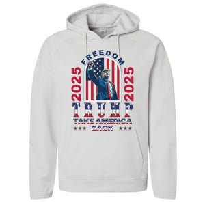 Trump Take America Back 2024  Freedom And Safety Performance Fleece Hoodie