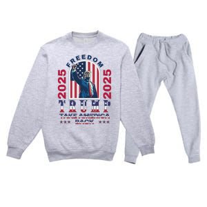 Trump Take America Back 2024  Freedom And Safety Premium Crewneck Sweatsuit Set