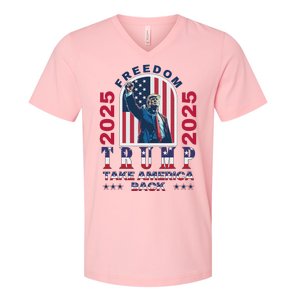 Trump Take America Back 2024  Freedom And Safety V-Neck T-Shirt