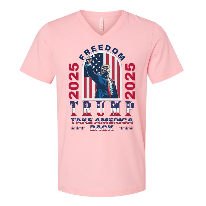 Trump Take America Back 2024  Freedom And Safety V-Neck T-Shirt