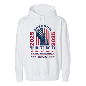 Trump Take America Back 2024  Freedom And Safety Garment-Dyed Fleece Hoodie